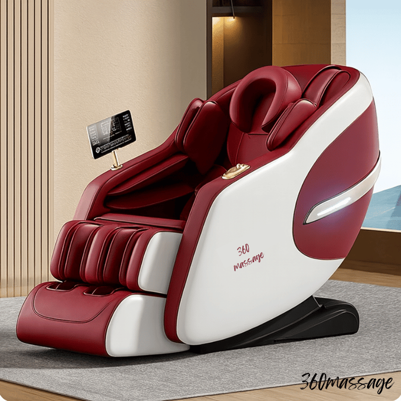 cherry and white massage chair