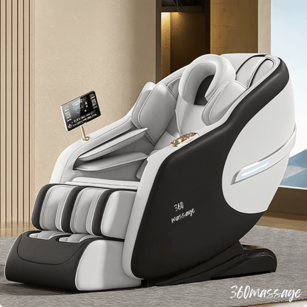 black and white massage chair