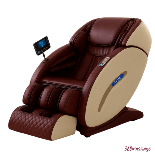 cherry and white massage chair