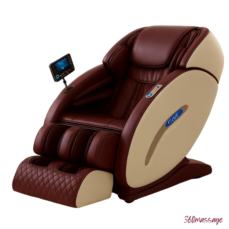 cherry and white massage chair