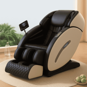 black and white massage chair