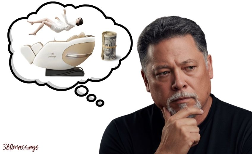man thinking about massage chair