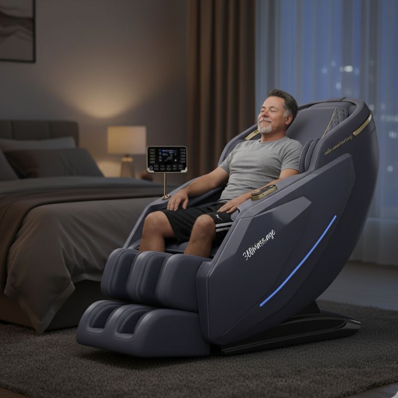 man in massage chair