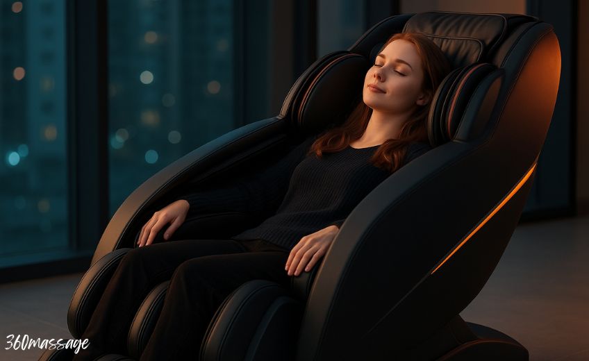woman in massage chair