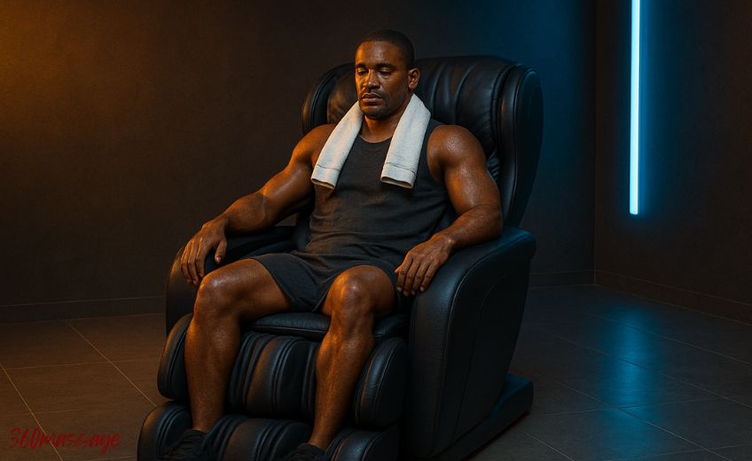 athlete in massage chair