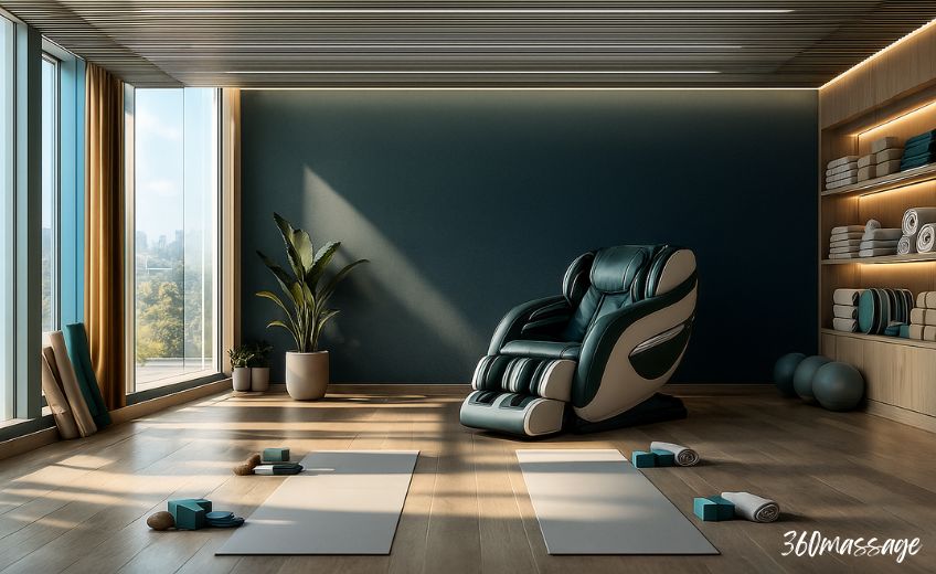 massage chair in yoga room