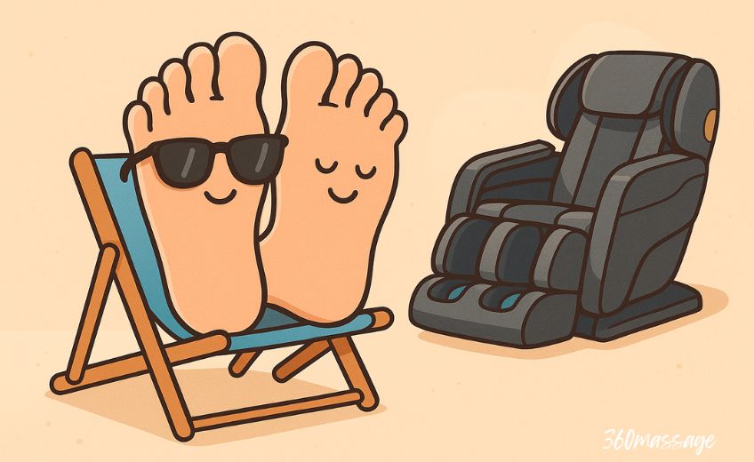 foots in massage chair