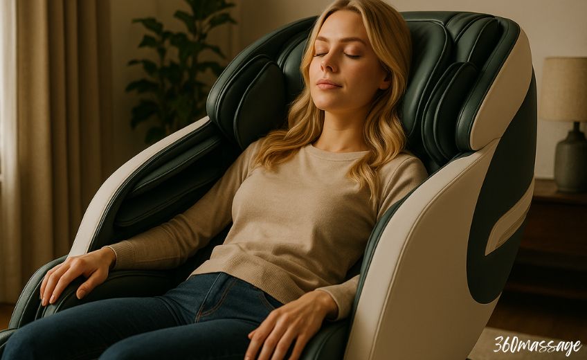 woman in massage chair