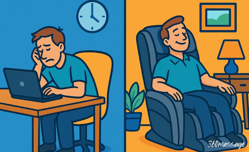 life with and without massage chair
