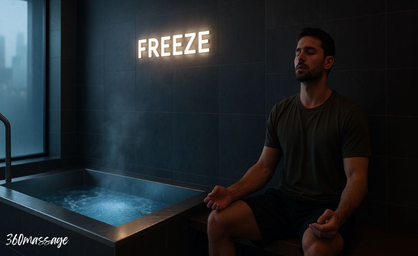 boy relaxing next to jakuzi